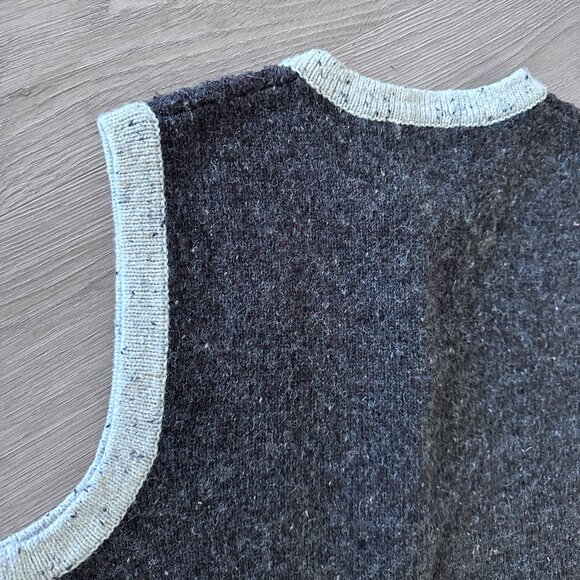 Vintage Cable Knit Embroidered Vest sz S-M - Cocoa - Picture 7 of 9